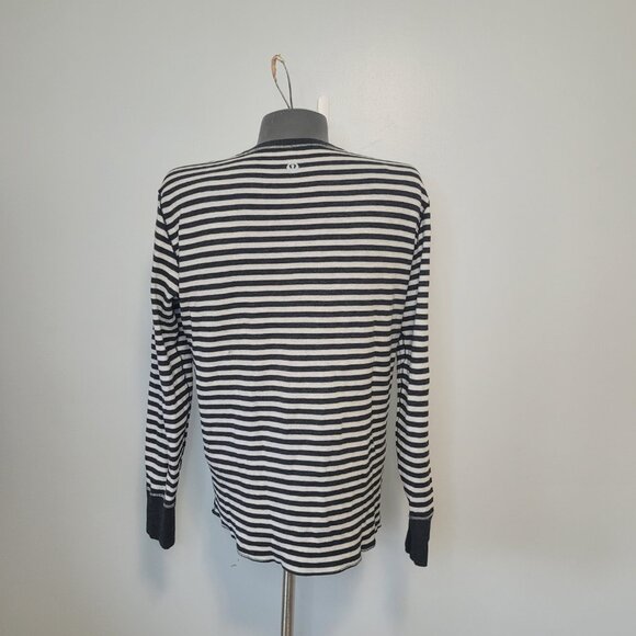 Lululemon Binary Crew White Heathered Black Super Wide Load Stripe Size L - Picture 3 of 14